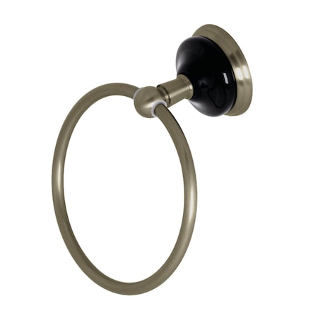 Kingston Brass BA9114BN Water Onyx 6" Towel Ring, Brushed Nickel BA9114BN